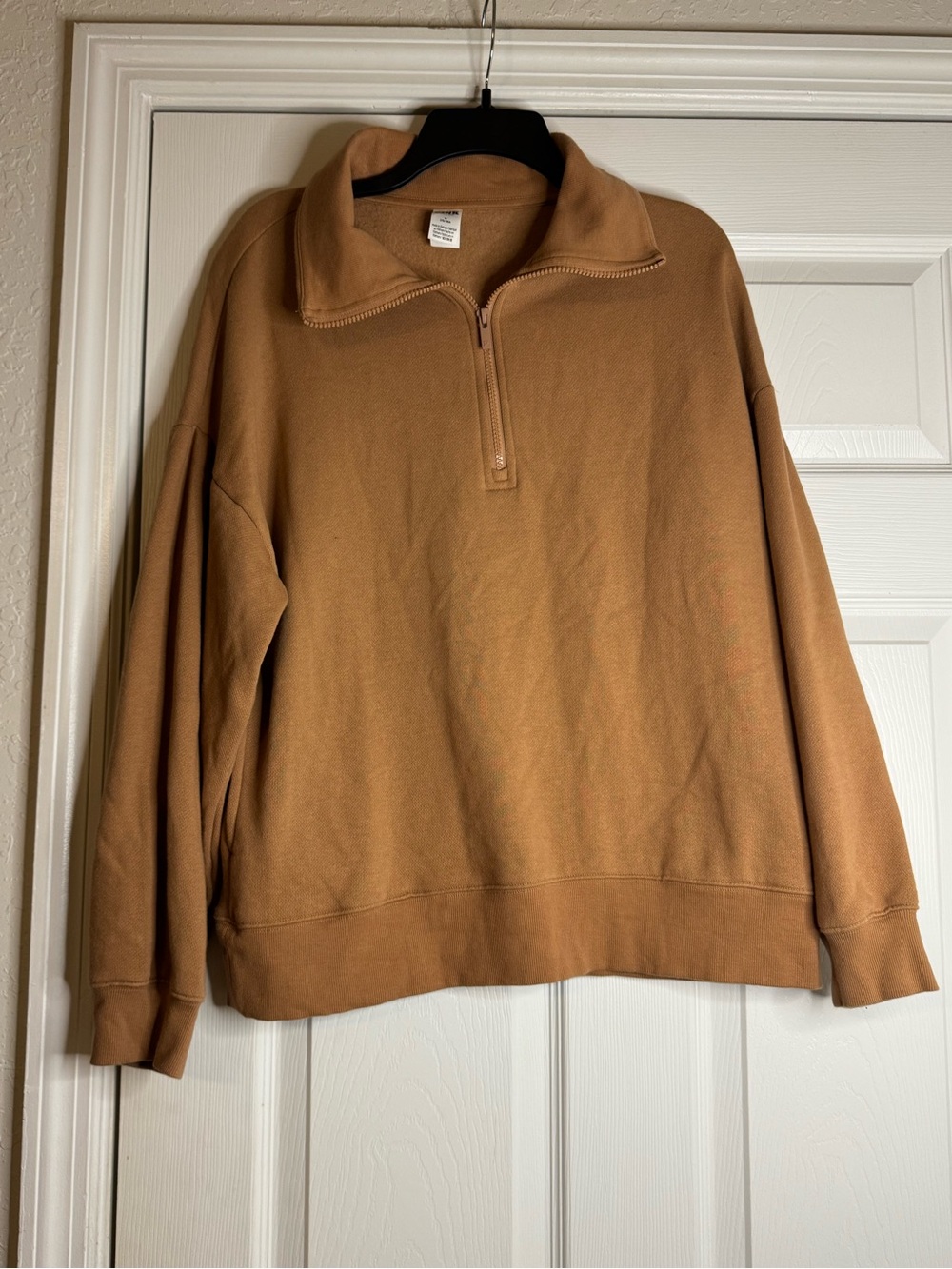 PINK Victoria's Secret Half-Zip Pullover Sweatshirt - Camel